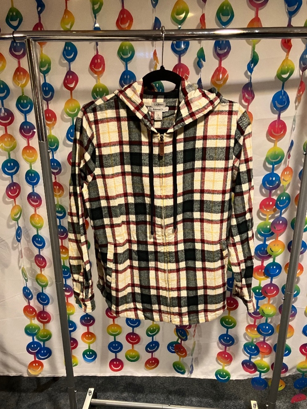 L.L. Bean Scotch Plaid Flannel Jacket/Hoodie (Small)